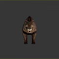 3D Rendered Wild Boar With Rough Skin Red Eyes And Open Mouth