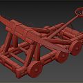 Modern stone-throwing machine slingshot 3d model