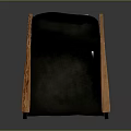 Wooden Armchair With Black Leather Upholstered Seat And Backrest Modern Design