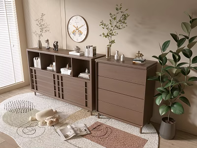 Modern Wood Grain Cabinet Simple Style Cabinet Whole Cabinet Sideboard Balcony Cabinet Storage Cabinet Entrance Cabinet 3d model