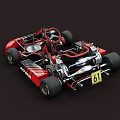 Red And Black Racing Go Kart With ADVAN And DUNLOP Logos Sporty Design And Seats