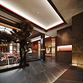 Modern Chinese Hotpot Restaurant Interior Design With Spacious Dining Area And Decorative Plants