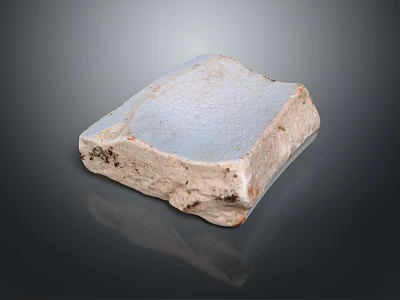 Rustic Natural Wood Stone Block With Rough Edges And Smooth Surface Texture 3d model