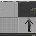 A Man Wearing Checkered Suit With Front And Back Views Standing Pose 3d model