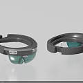Modern Smart Glasses Digital Product With Gray Frame Transparent Lens And Orange Accents