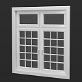 White Frame Casement Window With Double Panel Grid Glass Design For Modern Home