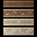 European-style carved solid wood carved line combination 3d model