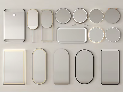 Modern mirror bathroom mirror makeup mirror bathroom mirror decorative mirror full-length mirror 3d model