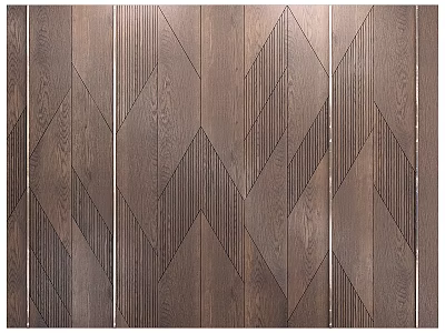 Modern Wooden Wall Decor With Chevron Pattern And Geometric Texture Panels 3d model