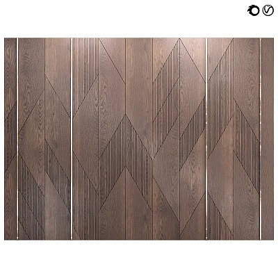 Modern Wooden Wall Decor With Chevron Pattern And Geometric Texture Panels 3d model
