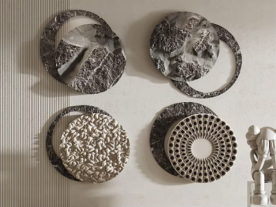Modern Circular Wall Decor With Various Textures And Intricate Patterns 3d model