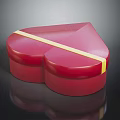 Red Heart Shaped Decorative Box With Yellow Ribbon For Daily Household Use