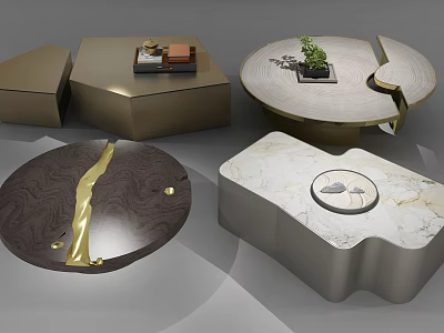 Modern coffee table coffee table combination 3d model