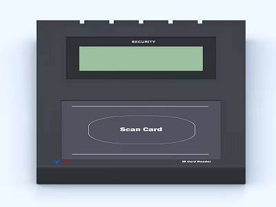 Computer Security RFID Card Reader With LCD Screen And Scan Card Function 3d model