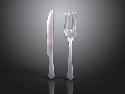 Stainless Steel Knife And Fork Modern Design Essential Tableware For Daily Dining Use 3d model