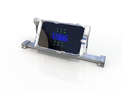 Modern Metal Electronic Device Stand With Blue VCD Screen And Green Dots 3d model