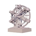 Complex Industrial Mechanical Structure With Rotary Components And Stable Base