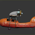 Vintage Orange Passenger Airplane with Propeller Biplane Design and Retro Style