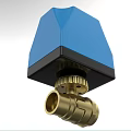 Modern Air Conditioner Air Outlet With Blue Cover And Gold Brass Components
