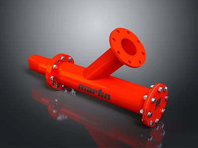 Marina Red Metal Light Fixture Combination With Decorative Bolts And Flange Design 3d model