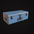 Blue Hard Box With Brass Metal Latches And Secure Durable Closure
