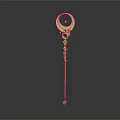 Fantasy Magic Staff Weapon With Pink Orange Gradient And Circular Top Decoration