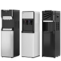 Standing Water Dispensers With Modern Black And Silver Designs And Control Panels