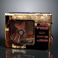 Rusty Vintage Electronic Device Featuring Built In Fan And Control Panel