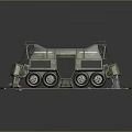 Multi wheel Engineering Utility Vehicle with Solar Panel Roof and Support Legs on Rough Terrain
