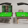 Billiards table pool cue billiards billiards storage cabinet ball equipment 3d model