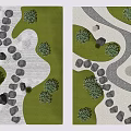 Karesansui Dry Landscape Garden Design Featuring Arranged Stones Stone Paths And Small Plants