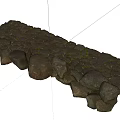 Natural Irregular Stone Ground With Green Moss Growing Between Stones