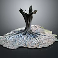 Wooden Stone Root Sculpture Artwork with Intricate Texture and Natural Organic Shape