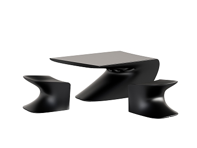 Seat coffee table combination simple light elegant atmosphere 3d model