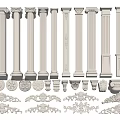 European-style Carved Roman Columns Carved Columns 3d model