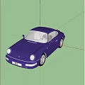 Purple Porsche 964 Classic Sports Car With Vintage Headlights And Alloy Wheels