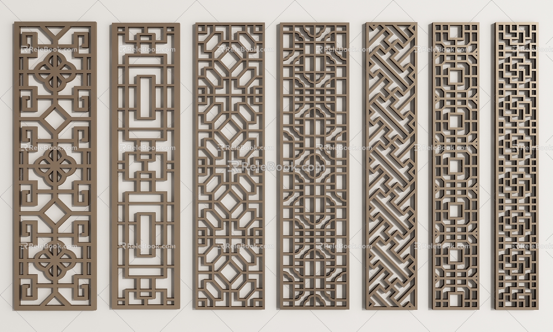 Chinese-style Pane Solid Wood Lattice Antique Door and Window Window Wood Lattice Screen Wood Carved Wood Grille 3d model