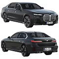 Black BMW Sedan Exterior Design With Alloy Wheels LED Headlights And Tail Lights