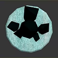 3D Turquoise Crystal Structure With Multiple Transparent Prisms On Circular Base