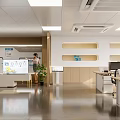 Modern Public Office Space With Open Layout Desks Chairs Green Plants And Natural Lighting