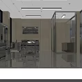 Modern Commercial Kitchen Interior With Stainless Steel Worktables Range Hood And Shiny Floor