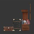 Vintage Furniture Collection With Wardrobe Suitcase Dressing Table And Mirror Vase Tea Set