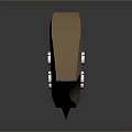 Weapon Knife With Silver Blade Brown Handle And Round Accents On Reflective Surface