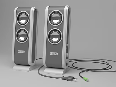 Edifier Desktop Speakers With Two Round Drivers And Wired Connection Design 3d model