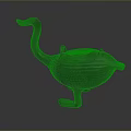 Antique Bronze Swan Shaped Vessel with Long Neck for Traditional Household Use