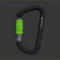 Durable Black And Green Carabiner With Locking Mechanism CE 22kN Certification