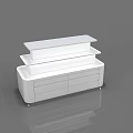 White Modern Multi Tiered Display Shelving Unit With Drawers And Smooth Surface