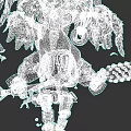 Armor Clad Tree Creature With Purple Blossom Leaves And Spiked Mace Weapon