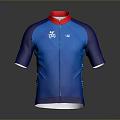 Blue Cycling Jersey With Red Collar And White Giro Logo Design