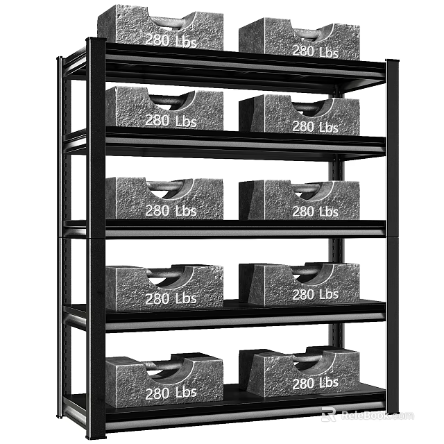 Heavy Duty Multi Layer Metal Shelving Unit With 280 Lbs Load Capacity Per Layer 3d model 